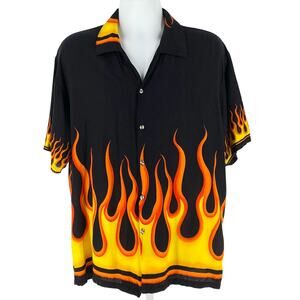 Flames design rayon shirt